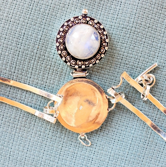 New Rainbow Moonstone 925 Silver Poison Bracelet. - Picture 11 of 14